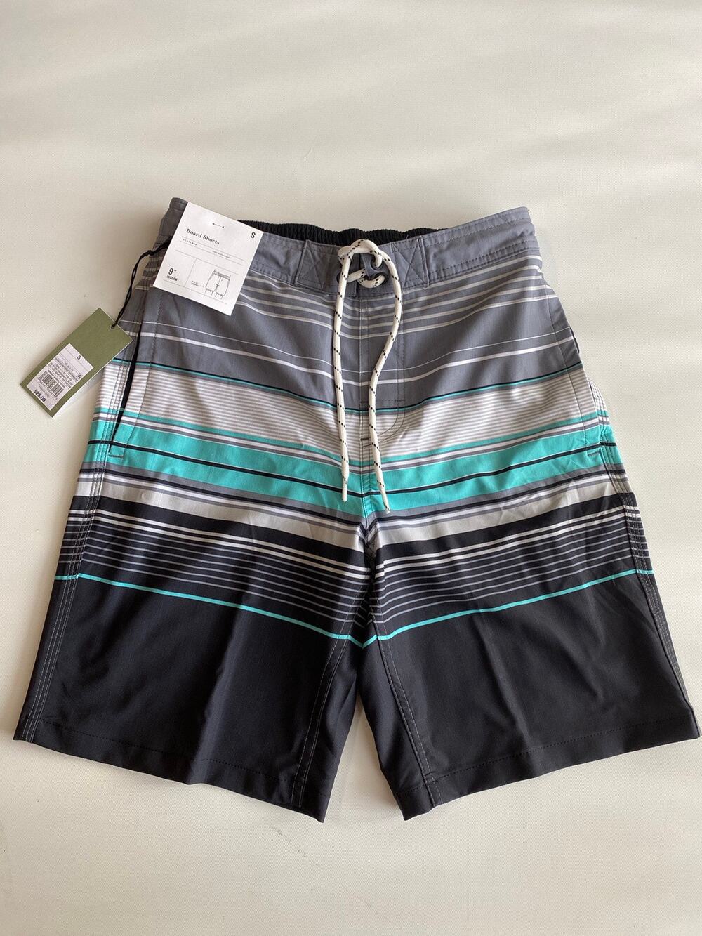 Good fellow & Co Men’s Board Striped Pockets Shorts Swim Trunks Sz S